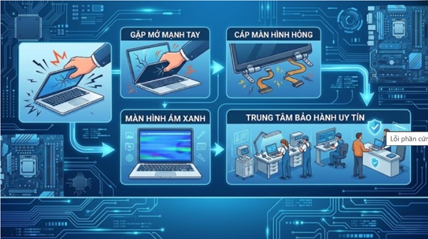Màn hình máy tính, laptop bị ám xanh: Nguyên nhân và cách khắc phục